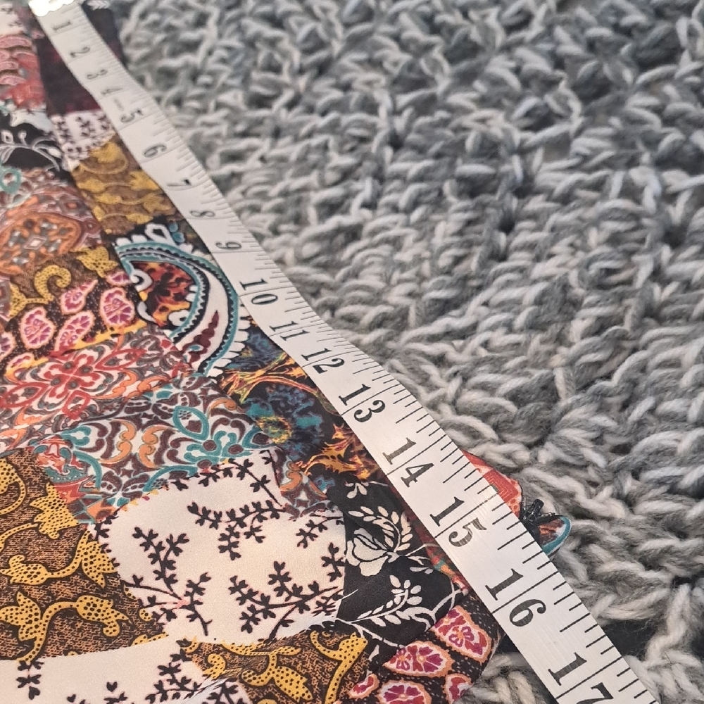 293 - Silky Patchwork Paisley Skirt | Earthy Boho Luxe | Lined & Flowy - Picture 6 of 7